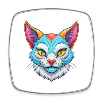 Khao Manee Chat Race Dessin Animé Kawaii Animal Pet - Magnet carré - blanc - Devant