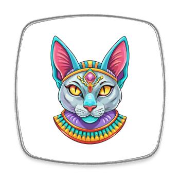 Egyptian Mau Cat Breed Cartoon Kawaii Animal Pet - Square fridge magnet - white - Front