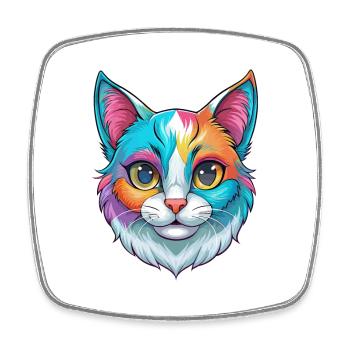 Verdünnte Kattunkatze Rasse Cartoon Kawaii Tier Haustier - Viereckiger Kühlschrankmagnet - Weiß - Vorne