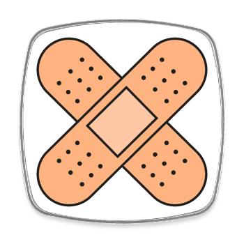 Gips-Kreuz - Viereckiger Kühlschrankmagnet - Weiß - Vorne