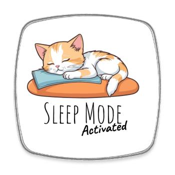 Sleep Mode Activated - Square fridge magnet - white - Front