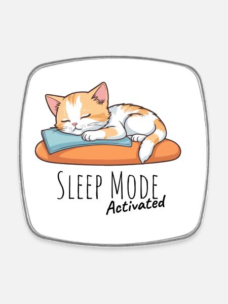 Sleep Mode Activated - Square fridge magnet - white