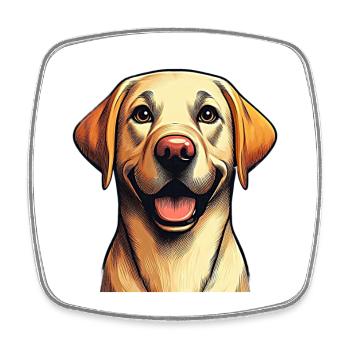 Lächelnder Labradorportrait - Viereckiger Kühlschrankmagnet - Weiß - Vorne