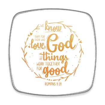 For those who love God - Romans 8:28 - Viereckiger Kühlschrankmagnet - Weiß - Vorne