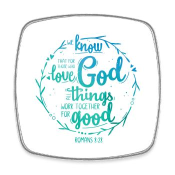 For those who love God - Romans 8:28 - Viereckiger Kühlschrankmagnet - Weiß - Vorne