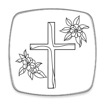 Kreuz - Viereckiger Kühlschrankmagnet - Weiß - Vorne