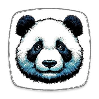 Panda - Viereckiger Kühlschrankmagnet - Weiß - Vorne