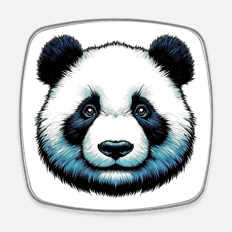 Panda - Viereckiger Kühlschrankmagnet - Weiß