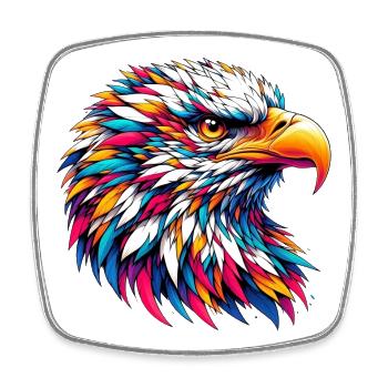 Adler - Viereckiger Kühlschrankmagnet - Weiß - Vorne