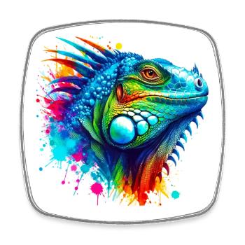 Iguana - Square fridge magnet - white - Front