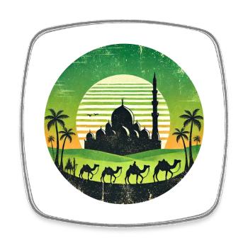 Marrakesch Moschee Kamele Design - Viereckiger Kühlschrankmagnet - Weiß - Vorne