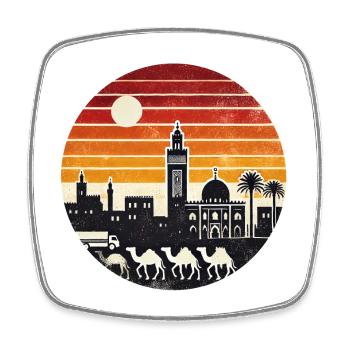 Marrakesch Moschee Wüsten Design - Viereckiger Kühlschrankmagnet - Weiß - Vorne