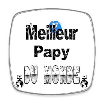 Meilleur Papy du Monde - Magnet carré - blanc - Devant