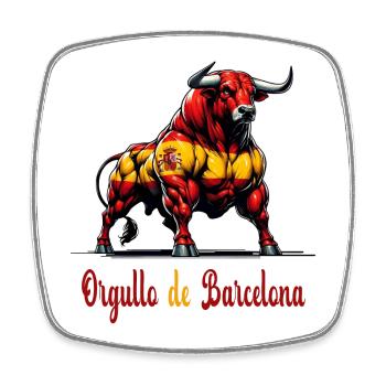 Der Stolz Barcelona Flagge Design - Viereckiger Kühlschrankmagnet - Weiß - Vorne