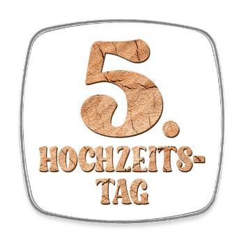 5. Hochzeitstag - Hölzerne Hochzeit - Viereckiger Kühlschrankmagnet - Weiß - Vorne