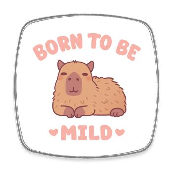 Mignon Capybara glaçant né pour être doux - Magnet carré - blanc - Devant