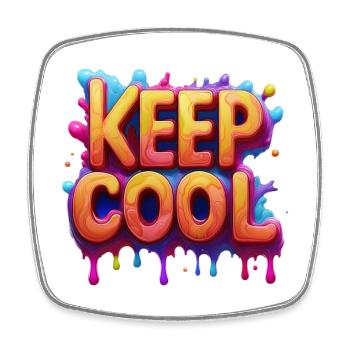 Gardez du texte cool en 3D - Magnet carré - blanc - Devant