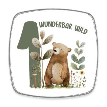 Wunderbar Wild Bärwald Illustration - Viereckiger Kühlschrankmagnet - Weiß - Vorne