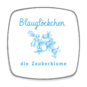 Bluebell the magic flower - Square fridge magnet - white - Front