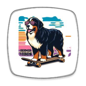 Bernese mountain dog - Square fridge magnet - white - Front