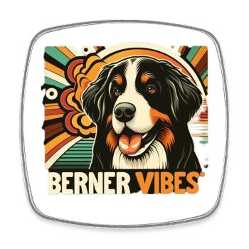 Berner Sennenhund - Viereckiger Kühlschrankmagnet - Weiß - Vorne