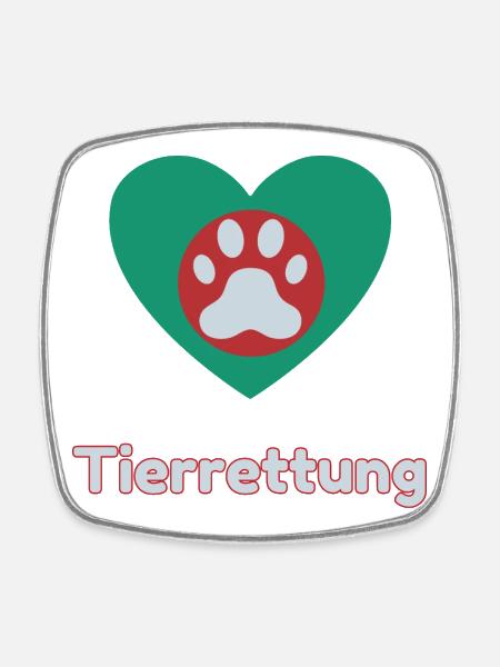 Tierrettung - Viereckiger Kühlschrankmagnet - Weiß