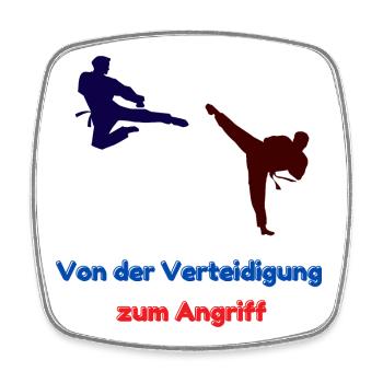 From defense to attack - Square fridge magnet - white - Front