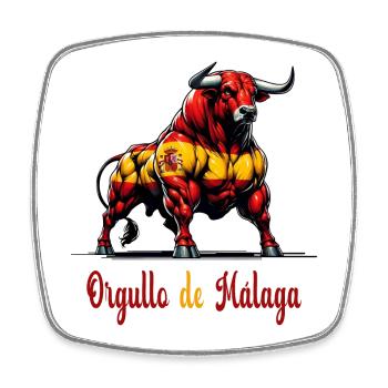Le design du drapeau de la fierté de Malaga - Magnet carré - blanc - Devant