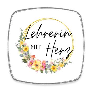 Lehrerin mit Herz! Personalisierbares Design - Viereckiger Kühlschrankmagnet - Weiß - Vorne