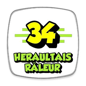 Héraultais râleur - Magnet carré - blanc - Devant