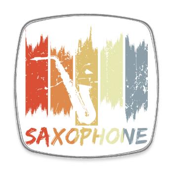 Saxophoniste vintage - Magnet carré - blanc - Devant