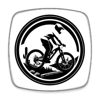 Mountainbiken - Viereckiger Kühlschrankmagnet - Weiß - Vorne