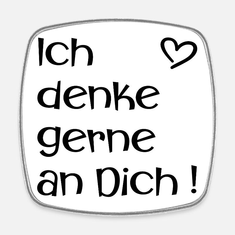 Ich denke gerne an Dich - Liebe - Viereckiger Kühlschrankmagnet - Weiß