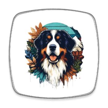 Bernese mountain dog - Square fridge magnet - white - Front