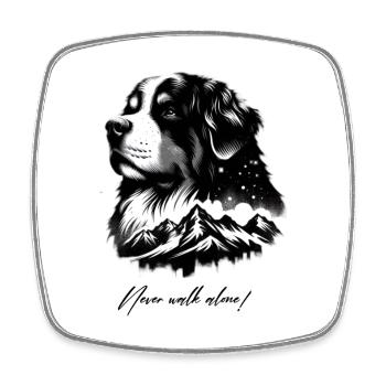 Bernese mountain dog - Square fridge magnet - white - Front