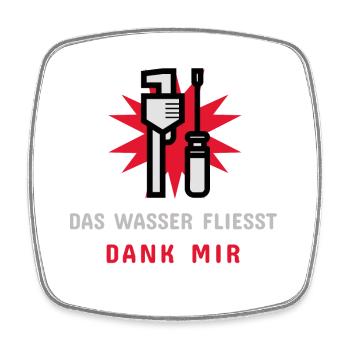 The water flows thanks to me - Square fridge magnet - white - Front