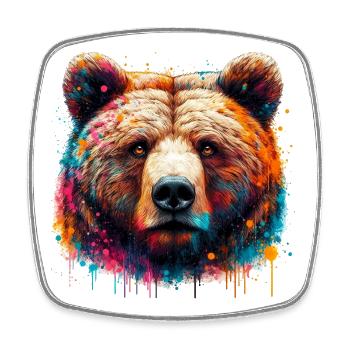 Bear - Square fridge magnet - white - Front