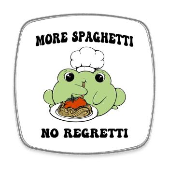 Chef Frog Pasta Delight - Square fridge magnet - white - Front