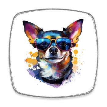 Chihuahua with sunglasses - Square fridge magnet - white - Front
