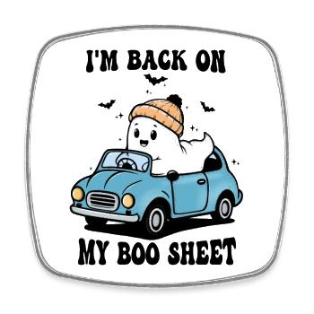 Ghost in a Blue Convertible - Square fridge magnet - white - Front
