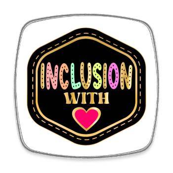 INKLUSION MIT LIEBE - Viereckiger Kühlschrankmagnet - Weiß - Vorne