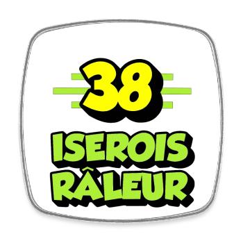 Isérois râleur - Magnet carré - blanc - Devant