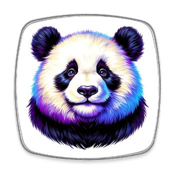 Panda - Viereckiger Kühlschrankmagnet - Weiß - Vorne