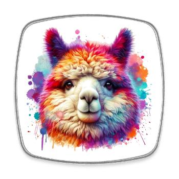 Alpaca - Square fridge magnet - white - Front