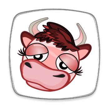 Cow Costume - Square fridge magnet - white - Front