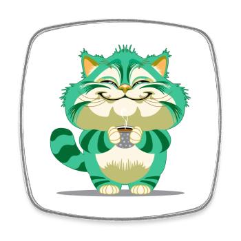 motiv_cat2 - Viereckiger Kühlschrankmagnet - Weiß - Vorne