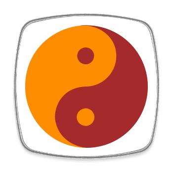 YIN YANG - Viereckiger Kühlschrankmagnet - Weiß - Vorne