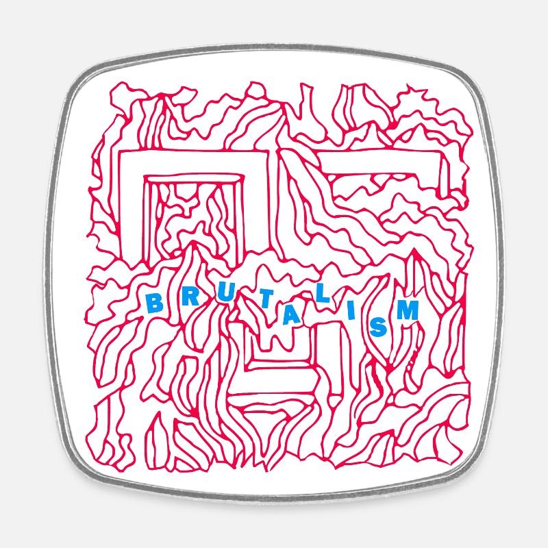 Brutalism - Square fridge magnet - white