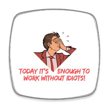 Working with professionals was once - Square fridge magnet - white - Front