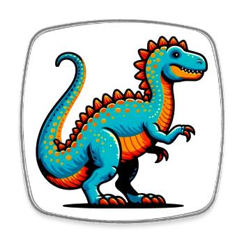 Dinosaure - Magnet carré - blanc - Devant